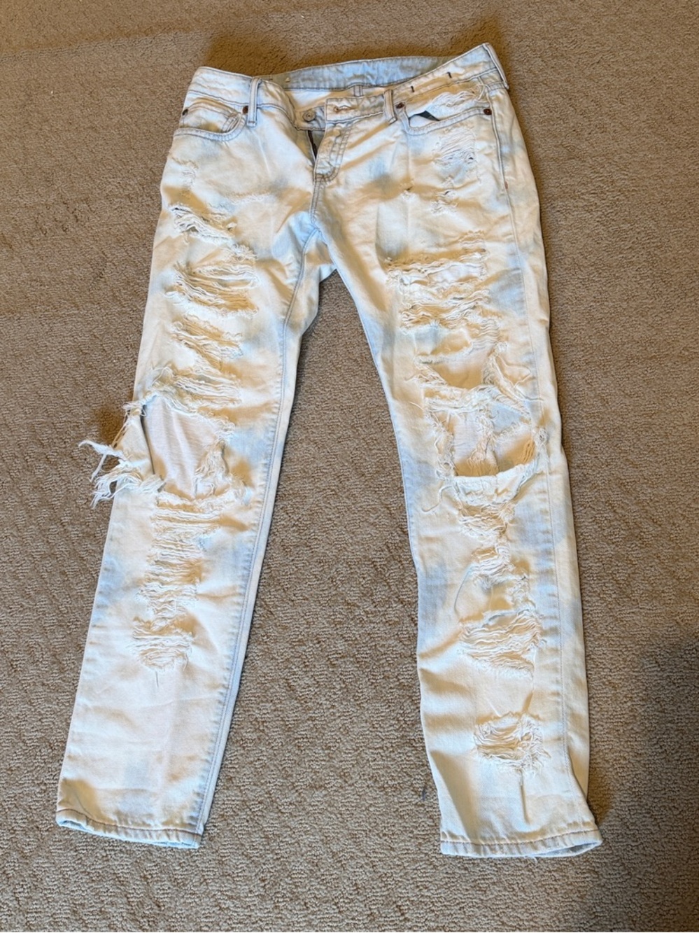 Ralph Lauren Light Wash Distressed Skinny Jeans
